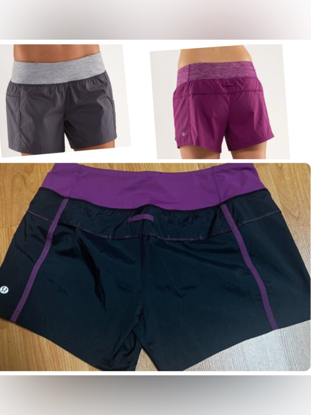 NWOT Lululemon All Sport Shorts in Black/Purple  (Size 6)